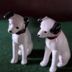 [美品]　ビクター犬　陶器製　犬の置物　2体　昭和レトロ