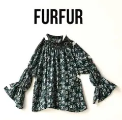 希少 FURFUR パッチワークミックス ブラウス 花柄 青 キャンディスリーブのサムネイル