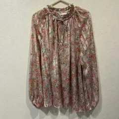 う*ゆ様 H&M フラワープリント バルーンスリーブブラウス XL