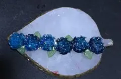【ハンドメイド】ヘアクリップ 青薔薇