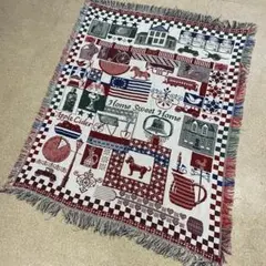USA製 大判 国旗 アート マルチカバー ソファーカバー　ヴィンテージラグ