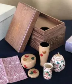 《R》茶道具 女桑 茶箱 お茶道具5点 古帛紗付 元箱　260323A4のサムネイル