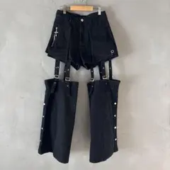 Amilige】アミリージュ レッグカバー付きパンツ ブラック Lサイズ