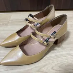 未使用 RABOKIGOSHIチャンキーヒールダブルストラップパンプス22.5