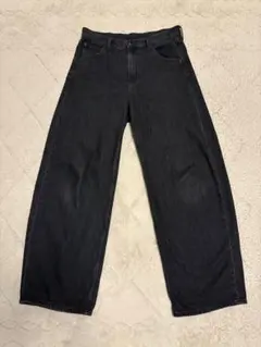 ユニクロ バギーカーブジーンズ ダークグレー デニムパンツ 28 UNIQLO