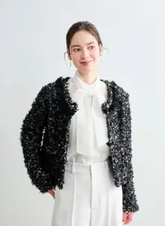LOUNIE ツイード調ニットジャケット