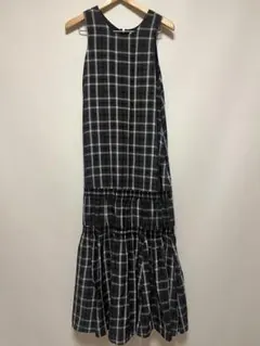 ノースリーブロングワンピース チェック柄
