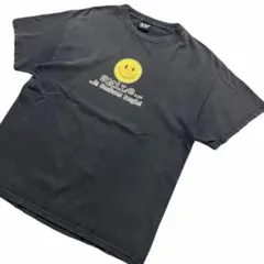 00s スマイル Tシャツ サンフェード ヴィンテージ USA 墨黒　y2k