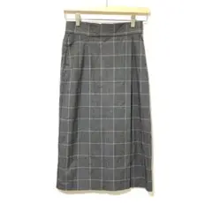 ユニクロ グレー チェック柄 タイトスカート