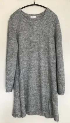 Earth music&Ecology ロングニットセーター　グレー系