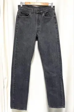 80s～90s USA製 リーバイス 501 先染めブラックデニムパンツ W32
