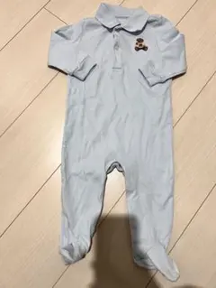 水通しのみ！ラルフローレン　ベア刺繍　足付きロンパース　9M 75