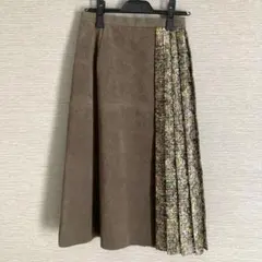 新品未使用　ビアッジョブルー　フェイクスエード　ツイード　ロングスカート 秋服のサムネイル