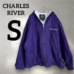 CHARLES RIVER 【S】紫 ナイロンジャケット フード付きジャンパー
