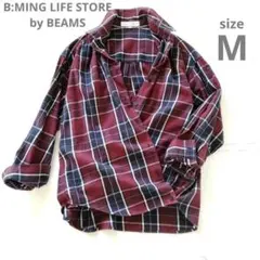 B:MING LIFE STORE by BEAMS　長袖シャツ　チェック　M