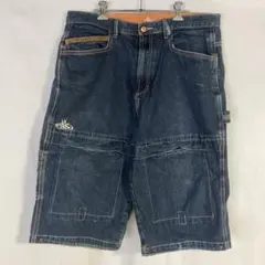 PNB 極太ハーフパンツ　y2k hiphop ワイドパンツ　デニム