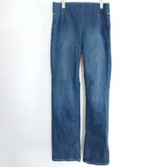 ◆美脚 デニム レギンスパンツ 濃紺 ストレッチ 着痩せ 魔法のパンツ M