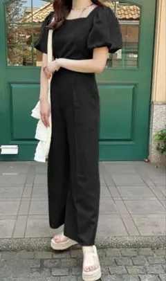 新品　GRL スクエアネックバルーンスリーブオールインワン/L dk1042のサムネイル
