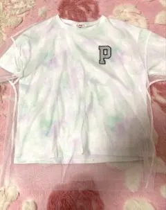 アルジー　バイラビット　すきも❤️ピンクラテ　チュール重ねタイダイTシャツ