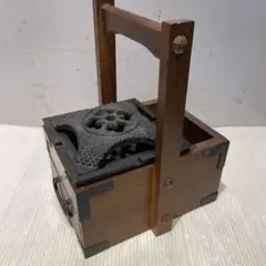 一点もの 希少品 【和骨董】木製 火鉢 煙草盆 抽斗付き 時代物 灰皿付き