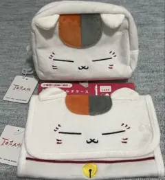 夏目友人帳　ニャンコ先生　多機能マルチケース　手帳型　ダイスカットポーチスクエア