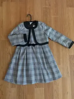 キャサリンコーデ　グレー系チェック フォーマルドレス