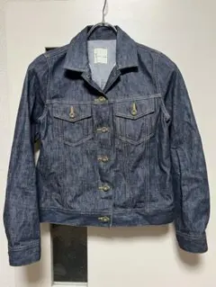 デニムジャケット L 濃紺 Gジャン レディース 春秋 美品 ストレッチ