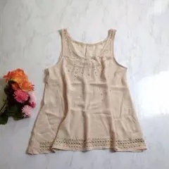 m*様 Emsexcite スタッズ シフォン タンクトップ M ピンク系のサムネイル