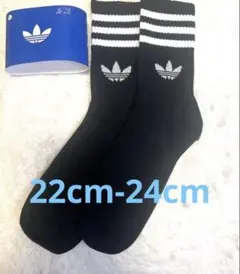 adidas 22cm-24cm スリーストライプス クルーソックス 1足組