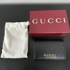 GUCCI 名刺入れ ブラック スクリプト カードケース　メンズ　レディースのサムネイル