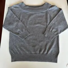 美品　a.v.v standard 七分袖薄手ニット　グレー　Mサイズ