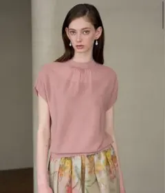 アナイ　バックリボンネックシアー プルオーバー