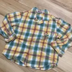 レトロミキハウスチェックシャツ100 カラフル　クマ
