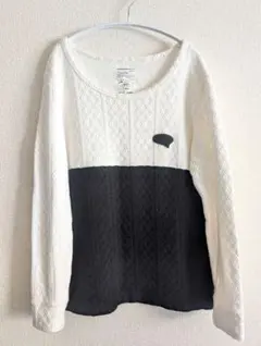 SHAREEF｜シャリーフ　CABLE KNIT 2TONE L/S　14ss