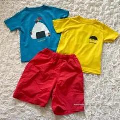 まとめ売り【100cm～110cm】モンベル　キッズTシャツ２枚とハーフパンツ