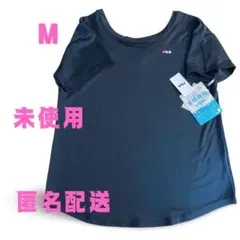 【新品】吸水速乾FILA Tシャツ　前後両方着れる　水陸両用　丸首　Ｖネック　黒