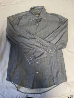ダークグレー デニム風 長袖シャツ バナナリパブリック