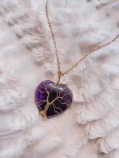アメジスト ハート ペンダントネックレス