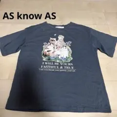 AS know AS アズノウアズ 猫プリント 半袖Tシャツのサムネイル