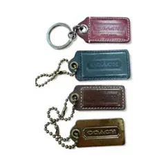 【クリスマス特価 COACH】 レザー キー ホルダー チャーム 4種セット