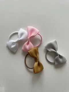 リボン型ヘアゴム4個セット
