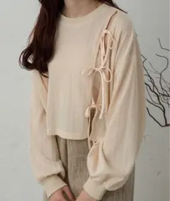 Ambre Cial スリットリボンプルオーバー