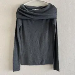 ZARA グレー オフショルダー ニットセーター