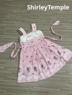 シャーリーテンプル ワンピース バラ柄 ピンク 120