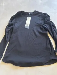 GU ブラック リブ長袖Tシャツ Mサイズ