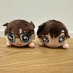 名探偵コナン　江戸川コナン　毛利蘭　寝そべり ぬいぐるみ 2体セット　タグ付き
