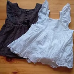 レースチュニック　白黒２枚セット　ベビーギャップ