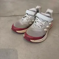 adidas キッズ スニーカー グレー　ピンク21センチ
