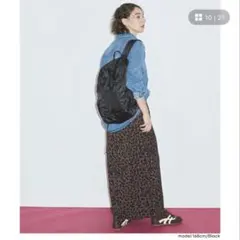 cocaポケッタブル縦ファスナーバックパック　ブラック