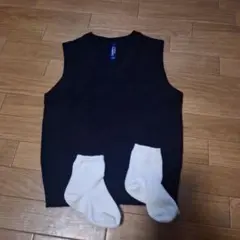 ネイビー Vネック ノースリーブ ベスト
